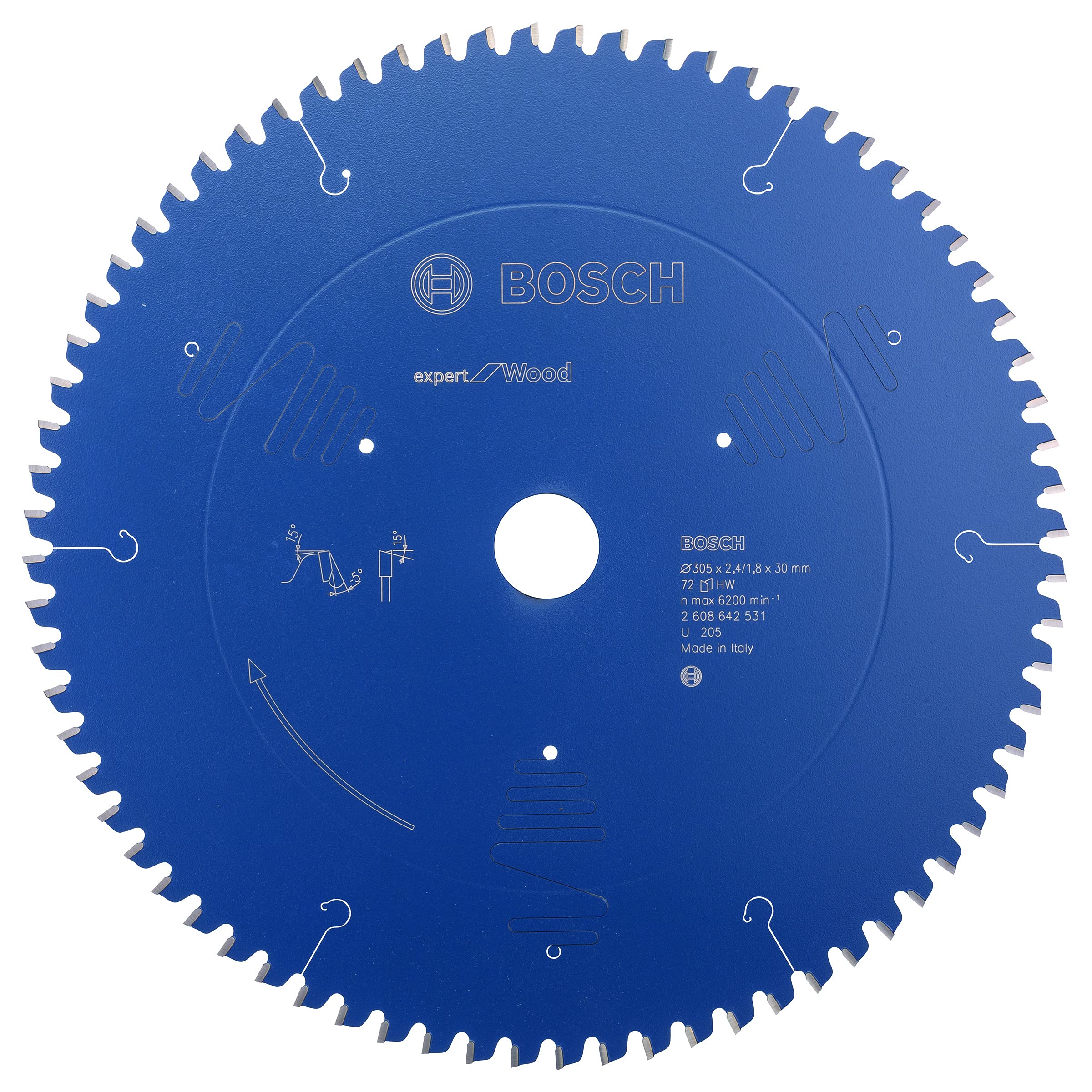 Bosch Accessories 2608642531 Lame De Scie Circulaire Expert pour Bois,Bleu,305 X 30 X 2,4 Mm