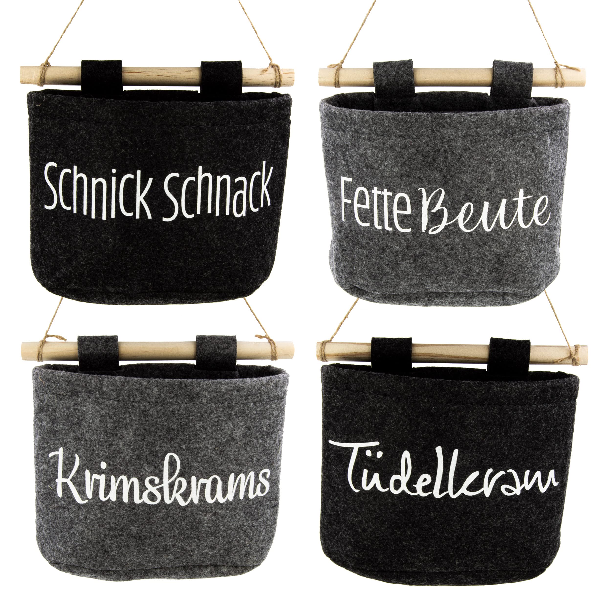 Blümelhuber Set of 4 felt organiser bags, suitable for craft accessories, kitchen gadgets, desk organiser, wardrobe organiser