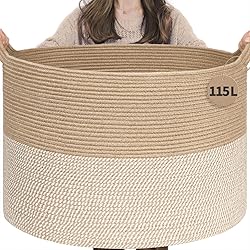 INDRESSME 115L Extra Large Woven Baskets for