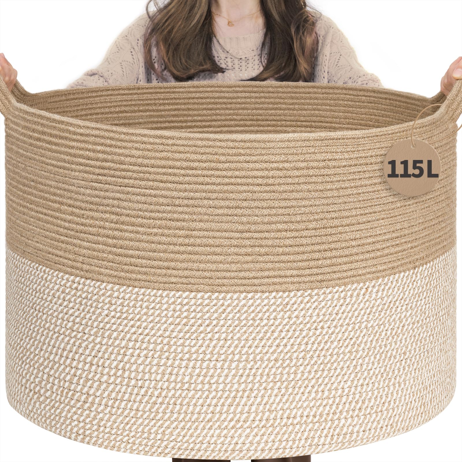 INDRESSME 115L Extra Large Woven Baskets for