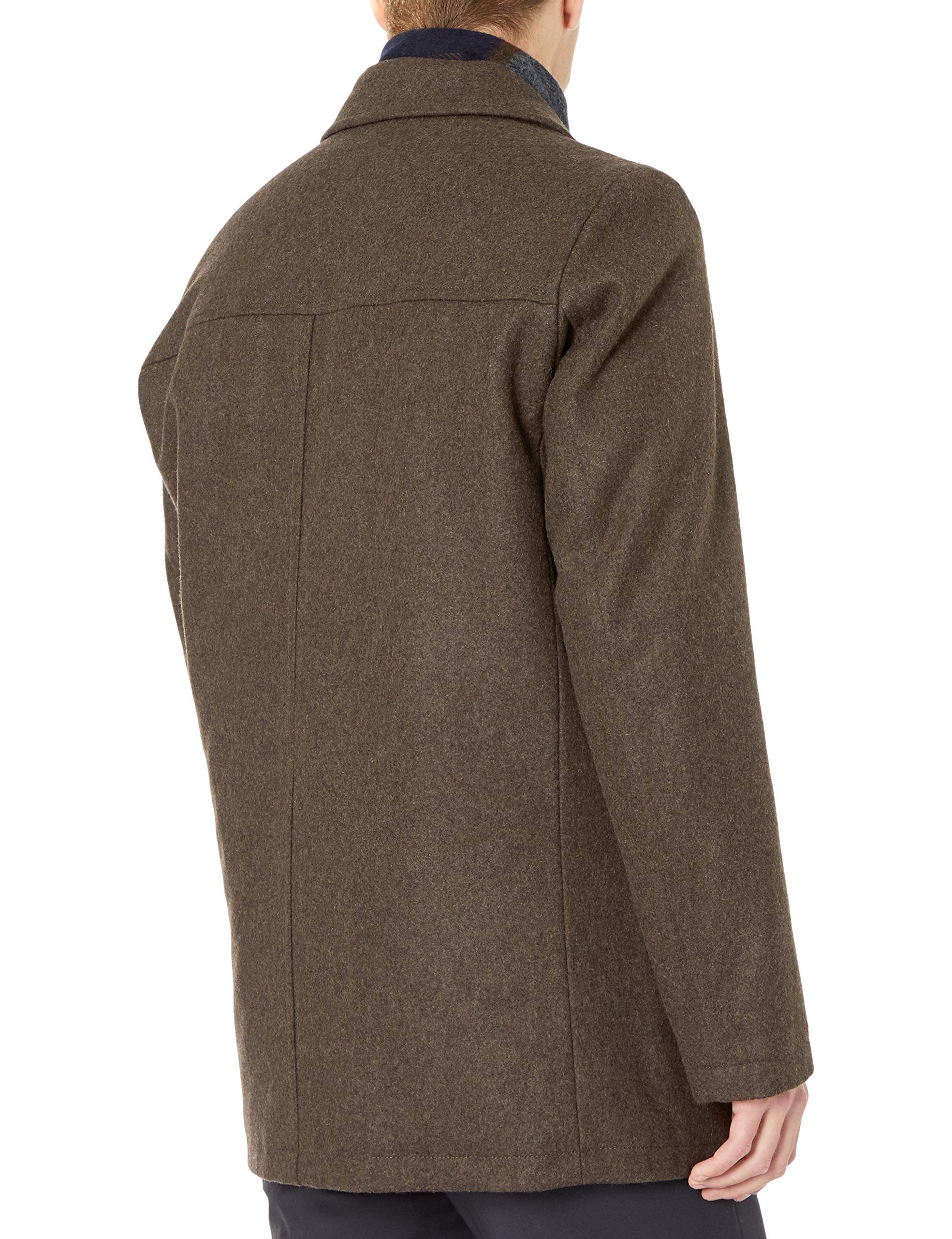 tommy hilfiger men's wool melton walking coat with attached scarf