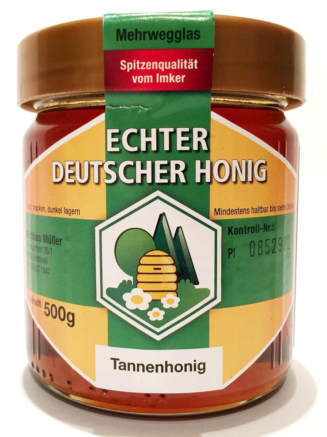 6er Set Echter Deutscher Honig (6x 500g Tannenhonig) aus eigener ...