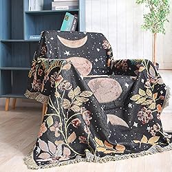Shesyuki Boho Throw Blanket Reversible Cotton