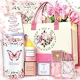 11PCS Valentine's Day Gift Christian Gifts for Women Faith, Inspirational Gifts for Women, Pink Birthday Spiritual Religious Basket Set,Self Care Get Well Soon Baskets for Mom,Friends,Wife,Girlfriends