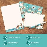 TGSC The Gifted Stationery Kissing Hares Writing Set with Ballpoint Pen, 32 A5 view 4