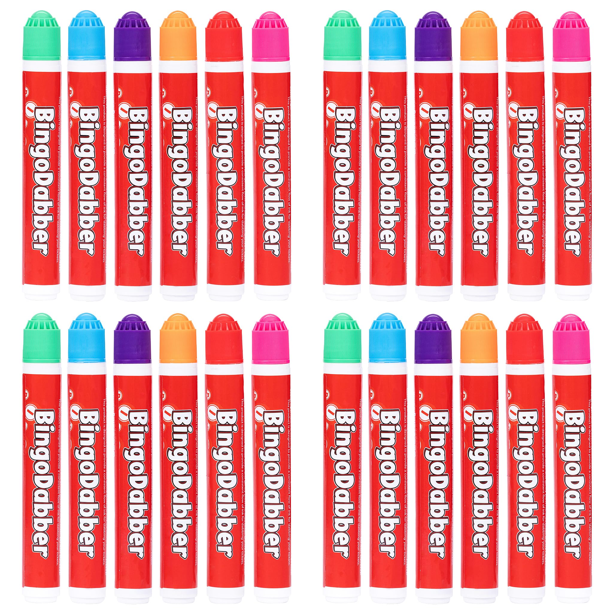 evelay Bingo Dabbers Markers Mixed Colours Pens for Bingo Tickets Games - (Pack of 24)