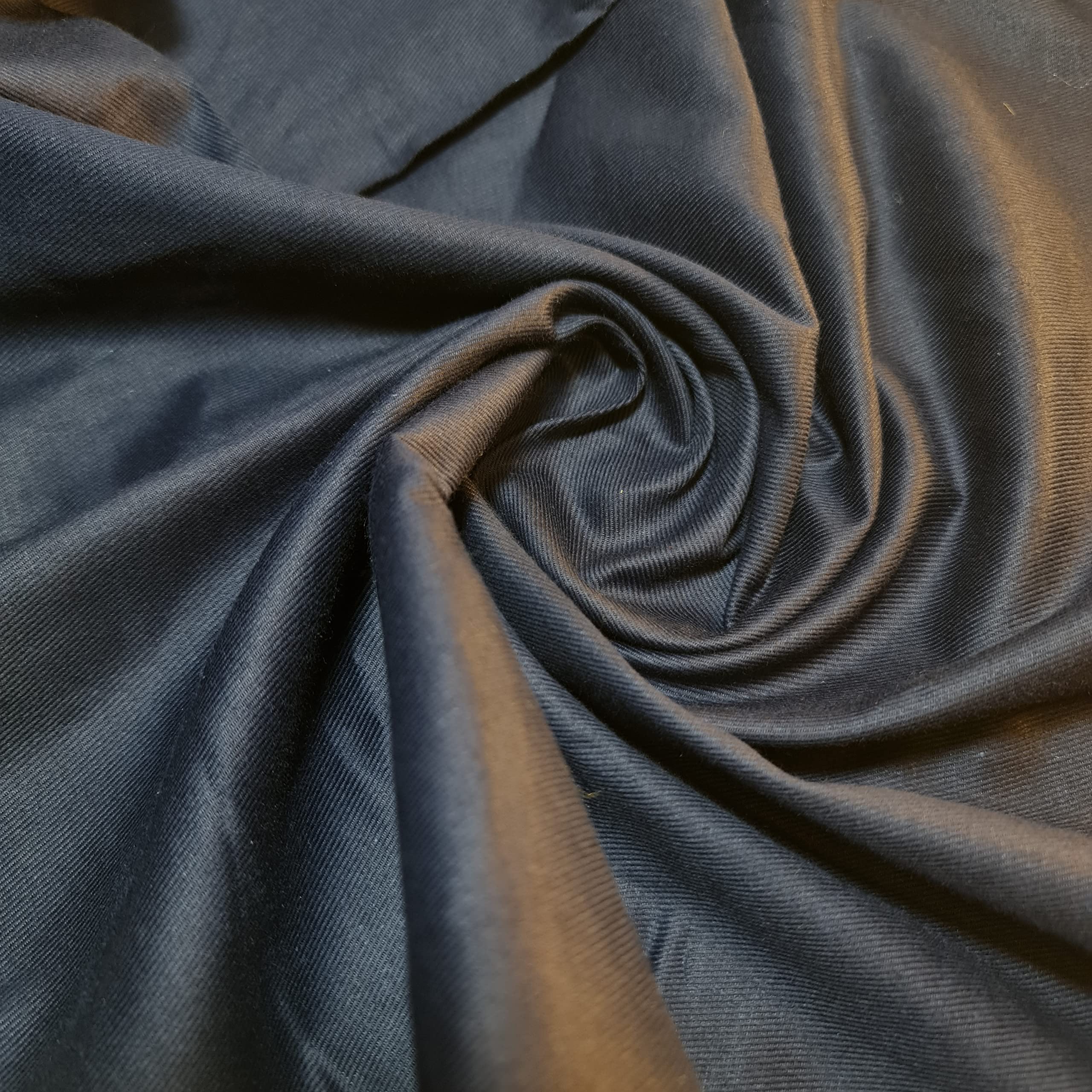Plain Thick Cotton Drill Workwear Twill Fabric *Soft* Quality 58" by Meter -Ar (1 Meter, Navy Blue)