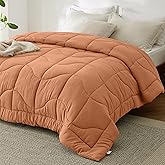 Bedsure Queen Comforter - Comforters Queen Size for All Season, Ultra-Soft Down Alternative & Prewashed Duvet Insert with 4 Tabs - Machine Washable, Burnt Orange, 88x88 Inches