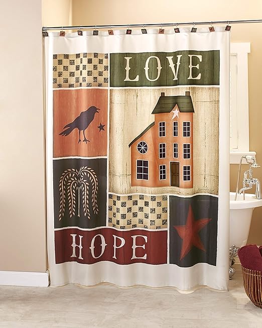 Amazon Com The Lakeside Collection Primitive Shower Curtain With