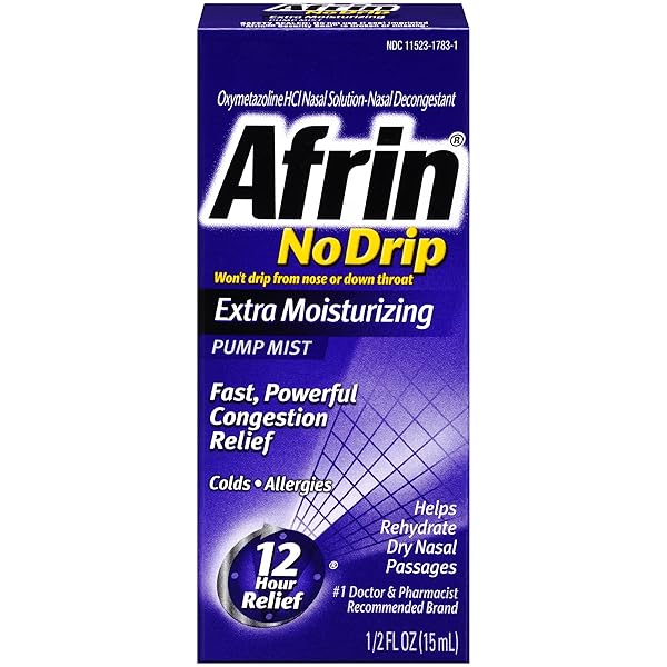 AFRIN NASAL SPRAY NO DRIP EXTRA MOISTURIZING PUMP MIST, .5 OZ