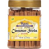 Rani Cinnamon Sticks 7oz (200g) PET Jar - 36-44 Sticks - Strong Aroma, Perfect for Baking, Cooking &amp; Beverages | 3+ Inches Length - Cassia Saigon Cinnamon from Vietnam | Kosher