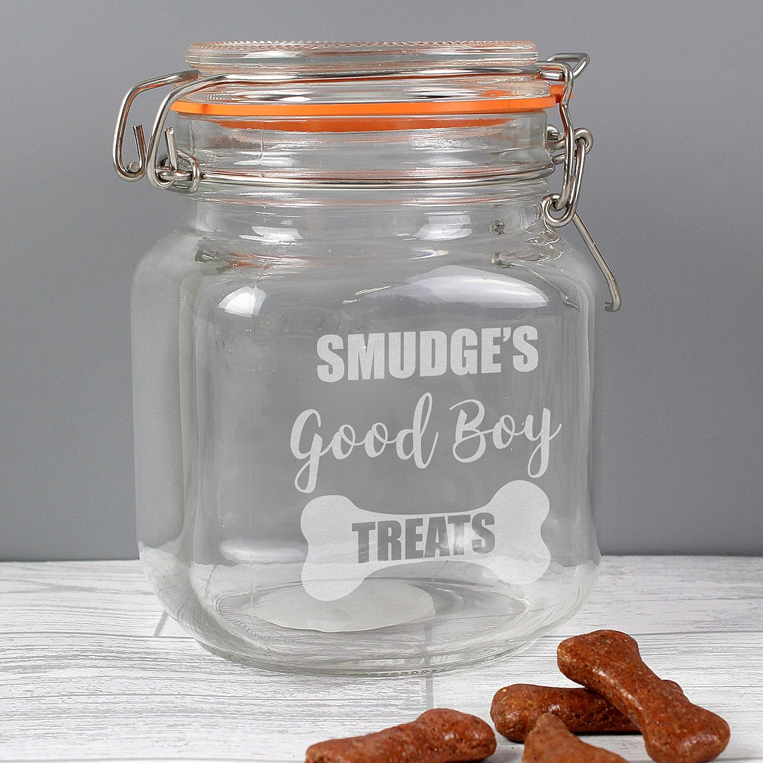 personalised dog treat jar