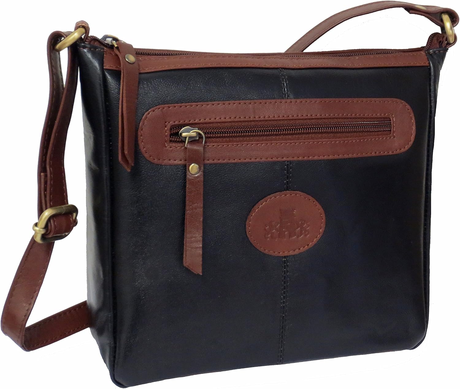 Rowallan Black and Tan Leather Shoulder Bag Amazon.co.uk Luggage