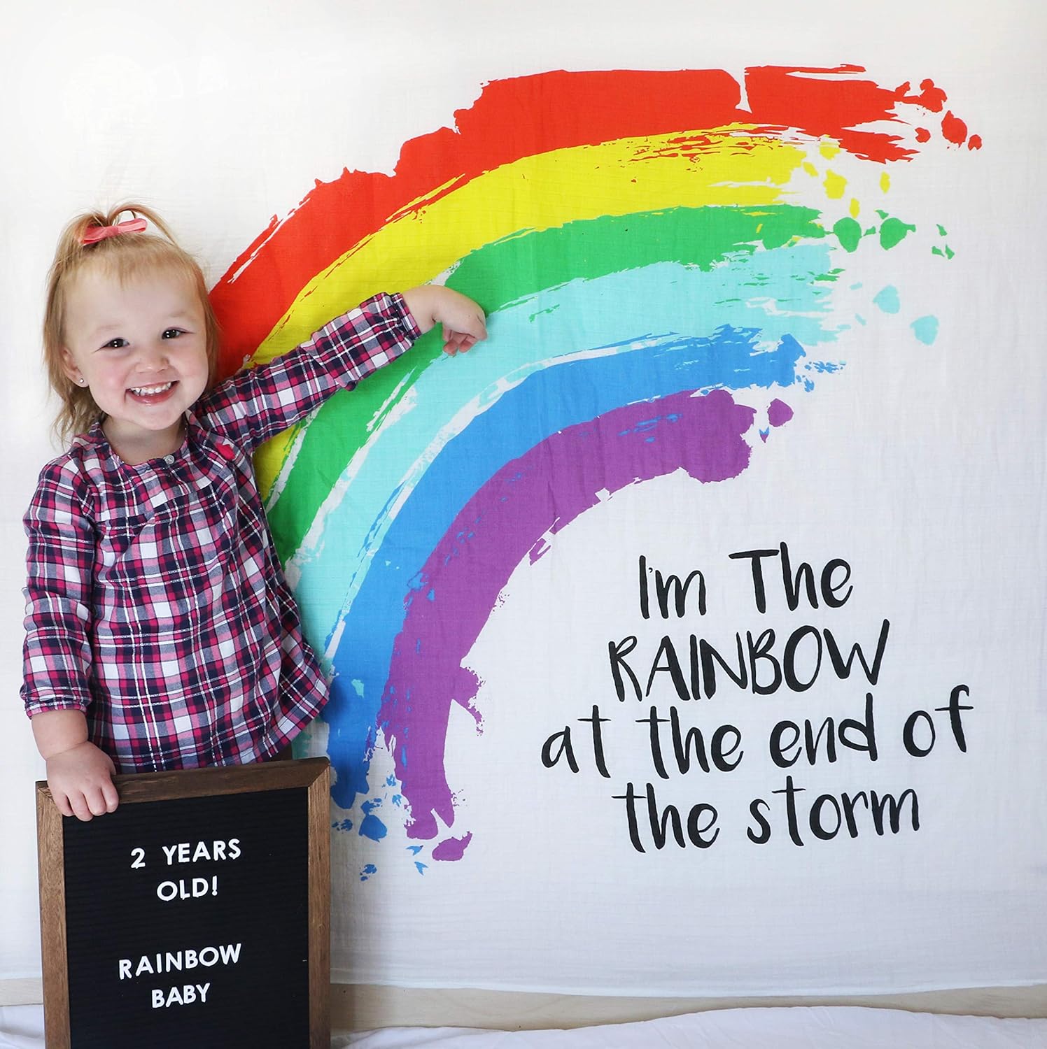 rainbow baby milestone blanket