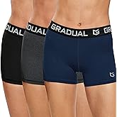 G Gradual Women's Spandex Compression Volleyball Shorts 3" /7" Workout Pro Shorts for Women