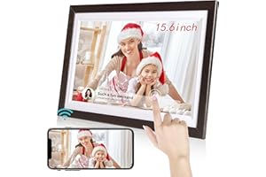 BYYBUO 15.6 inch WiFi Digital Picture Frame 32GB Large Storage Digital Photo Frame, IPS HD 1080P Touch Screen Smart Photo Frame, Auto-Rotate, Wall Mountable, Easy Setup to Share Photos/Videos via Uhale APP