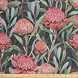 Ambesonne Vintage Faux Suede Fabric by The