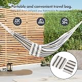 VonHaus Garden Hammock 2 Person Striped Polycotton with Travel Bag view 3