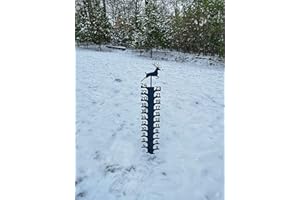 LIVEGO Elk Iron Art Snow Gauge, 24inch Deer Snow Gauge, Outdoor Measuring Gauge, Metal Detachable Snow Measuring Stick, Rain Gauge Garden Stakes for Yard, Lawn & Garden, Easy to Read, Waterproof (Elk)