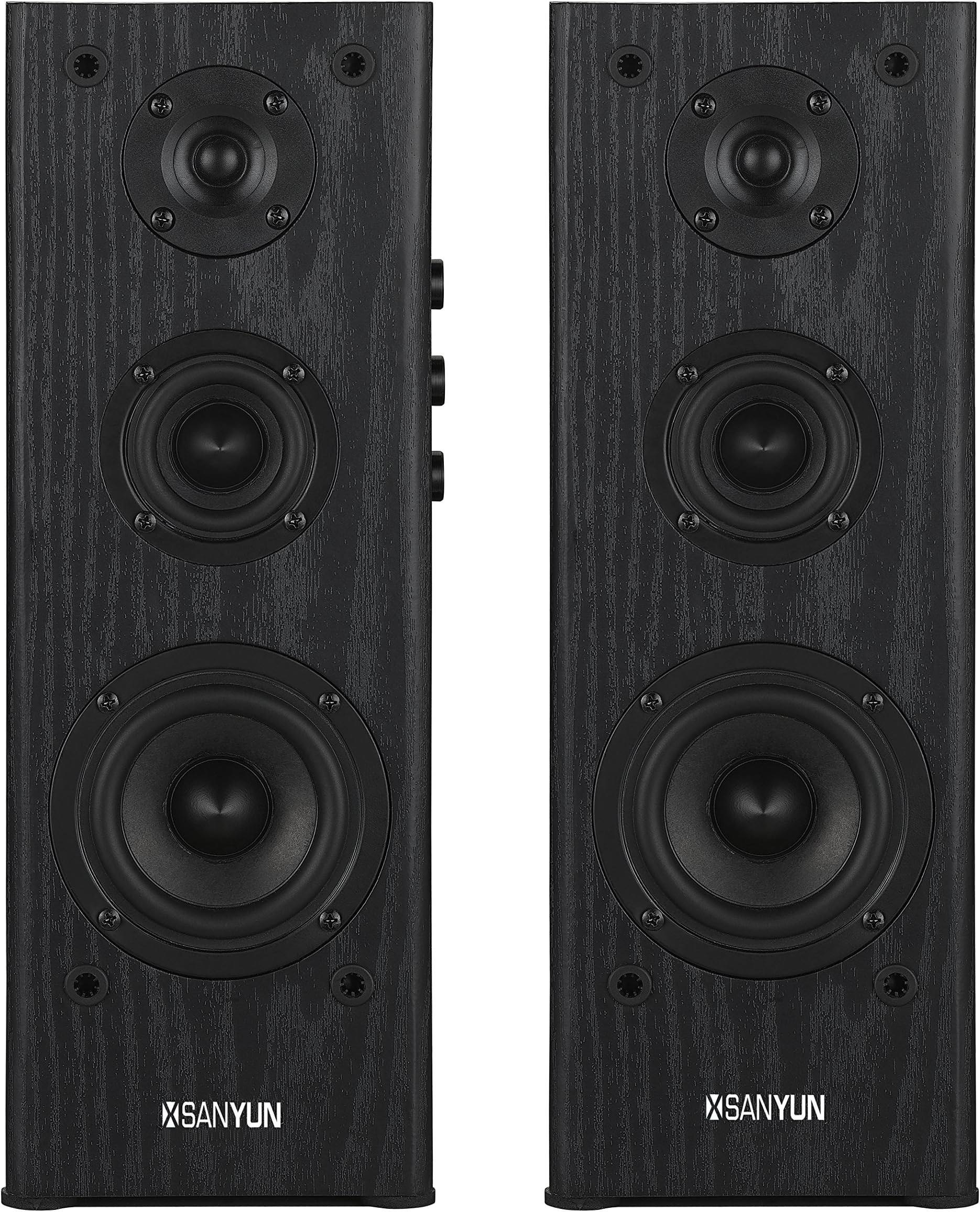 Sanyun SW350 HiFi Bluetooth Bookshelf Speakers, 2.0 Channel 60W RMS Speakers Wooden Enclosure
