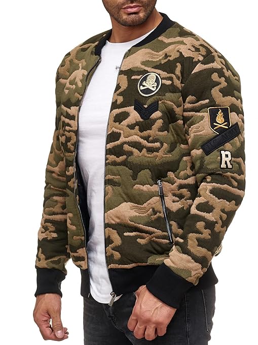 Redbridge Herren Camouflage Jacken U.S Army College Sweatjacke Parka Mantel Bomber Jacke