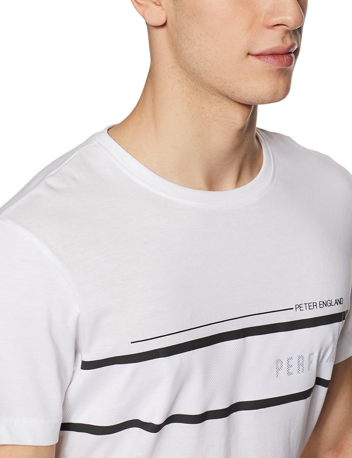 peter england perform men's plain round neck t-shirt