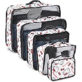 Sanrio's Hello Kitty Packing Cubes - 5 Piece Packing Cube Bags - Travel Essentials - Suitcase Luggage Organizer Set - Hello Kitty and Friends, My Melody, Kerromi, Kerropi, Badtz-Maru (Hello Kitty)