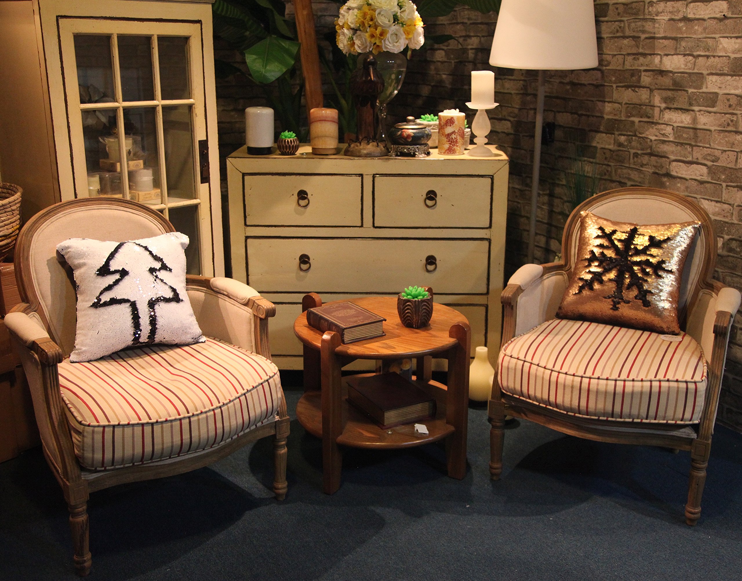 NordECO Decorative Mermaid Reversible Sequins Pillow Cases Cushion Cover, No Pillow Insert , Black and White, 16\