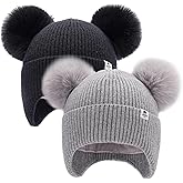 FURTALK Baby Toddler Winter Hat Pom Pom Beanie Girls Boys with Fleece Lined Kids Warm Cap