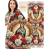 Luvsweets Virgen De Guadalupe Shawls for Women, Virgin Mary Blanket Scarf, Soft Scarf Wrap Prayer Shawl Catholic Gifts