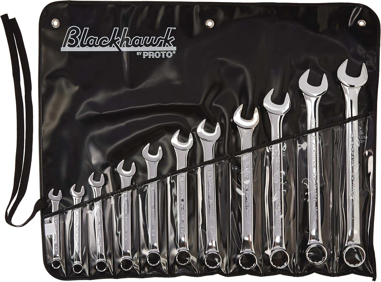 Blackhawk By Proto BW11PT 12 Point Combination Wrench Set, Full Polish