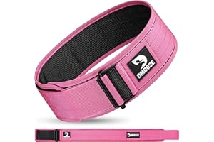 DMOOSE FITNESS DMoose Weight Lifting Belt - Auto Locking Gym Belt for Olympic Training, WOD, Cross Training for Men and Women - 4" Nylon Workout belt with Adjustable Buckle - Provides Lumbar Support and Stability