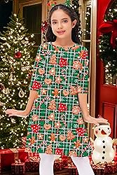 Girls Christmas Green Dresses Xmas Buffalo Plaid