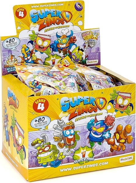 BOX COMPLETO superzings rivali di Kaboom SERIE 4 megajets 8 CONFEZIONI