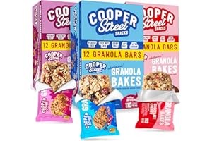 Cooper Street Granola Bakes (36 Count) – Soft and Chewy Breakfast Granola Bars Variety Pack – Nut, Dairy & Soy Free – Individually Wrapped Healthy Snacks for Kids, School, Work, Hiking & On-the-Go