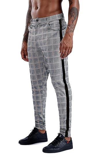 yellow plaid dress pants