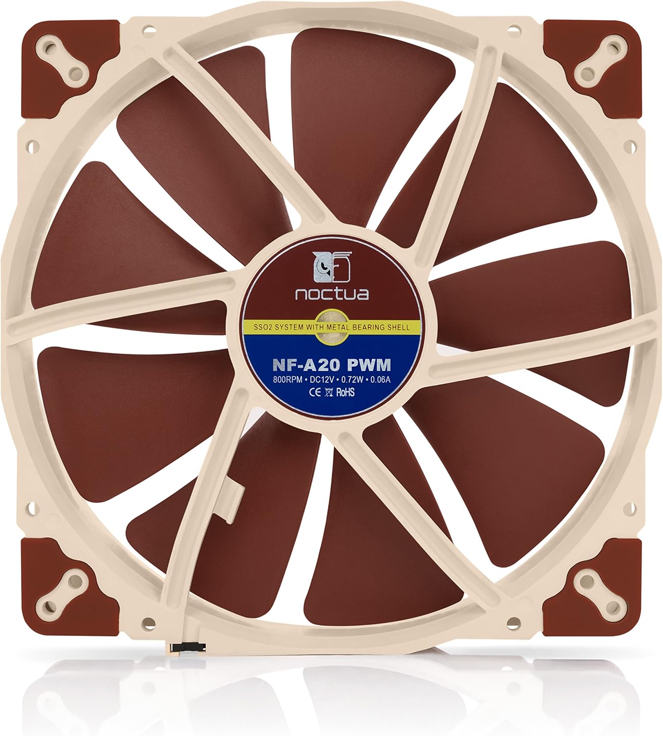 Noctua NF-A20 PWM, Premium Quiet Fan, 4-Pin (200x30mm, Brown) - Image 4