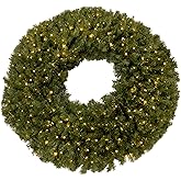 60in. Large Christmas Wreath - Artificial Spruce Wreath with 300 LED Lights and 996 Realistic Branch Tips - Indoor/Outdoor Christmas Decorations for House, Front Porch, Mantel, or Wall by Elf Stor