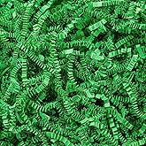 Mefleet 1 LB Crinkle Cut Paper Shred Filler Green Crinkle Shredded Paper for Gift Box - Gift Basket Bag Filler - Grass Cushion Stuffing for Christmas Holiday Packaging Wrapping