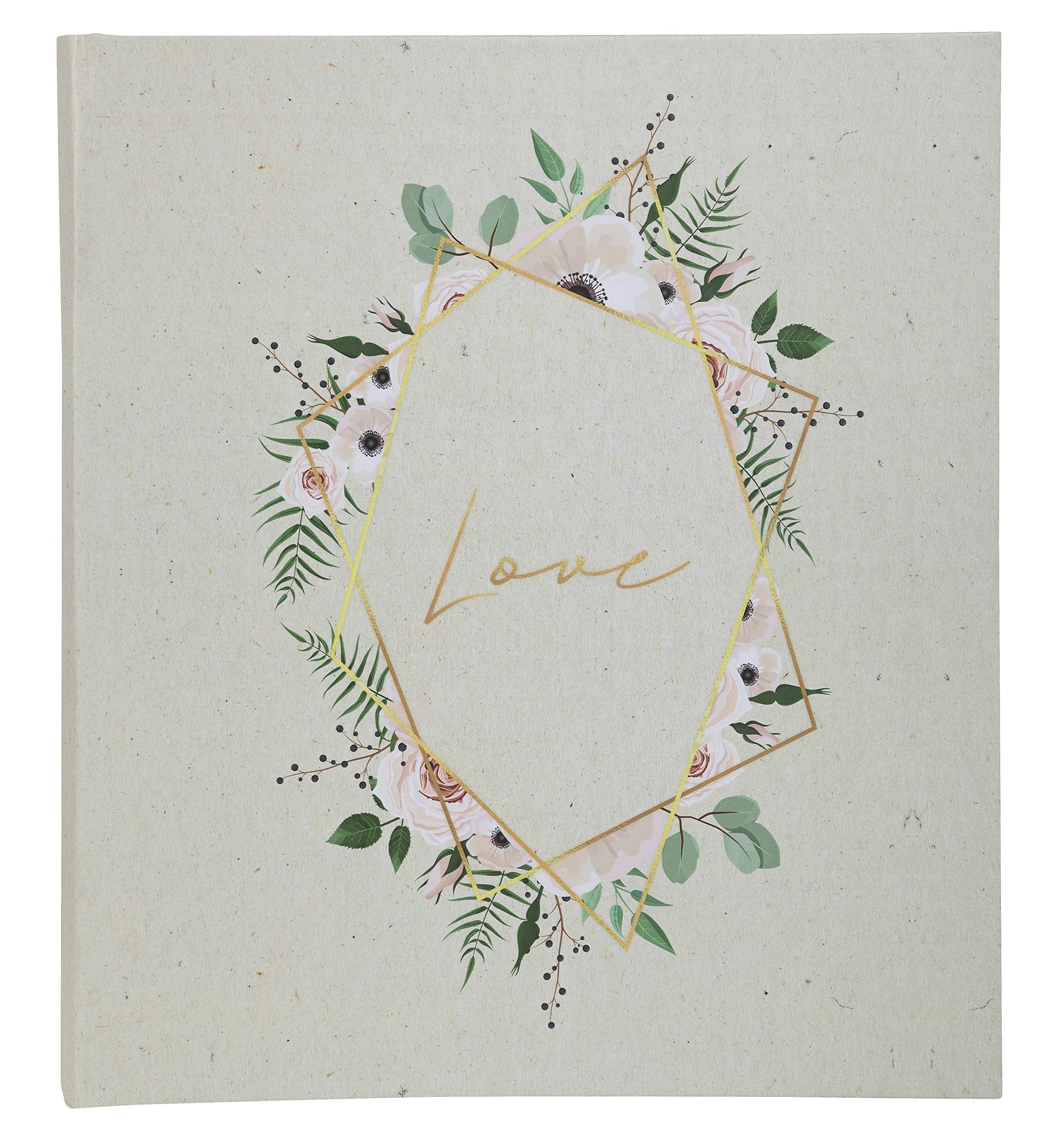 Exacompta - Ref 16118E - Country' Casebound Photo Album - 290 x 320mm in Size, 60 Pages, Holds Up To 300 Photos - Suitable for Scrapbooking - Grained Floral Design Cover