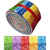 100% Cotton Jelly Roll Fabric Strips for Quilting and Sewing-Paisley Floral | 40PCS 2.5x44 Inch Precut Soft Cotton Quilting Fabric Strips for Quilting Supplies Crafting SewingPurse Making Cottagecore