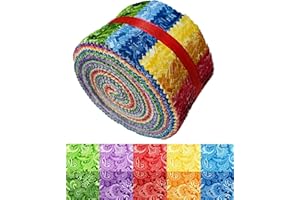 NEWAMISHQUILT Jelly Roll Fabric 100% Cotton Quilting Fabric, 40 Pre-Cut Strips (2.5 x 44 Inch) for Quilting and Sewing - 10 Assorted Floral Prints-Paisley Floral