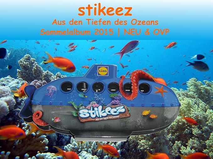 LIDL Stikeez Sammelalbum U-Boot (Serie Ozean) - 24 Figuren inkl. Box