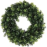 Pure Garden 12-Inch Boxwood Wreath - Round UV Resistant Artificial Spring, Summer, Fall, or Winter Wreath - Indoor/Outdoor Wreaths for Front Door