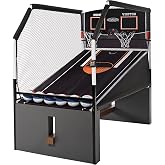 Barrington Billiards Urban Collection Arcade Basketball Game with Electronic Scoring and 7-inch Basketball Set, White