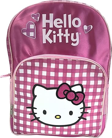 pink checkered backpack