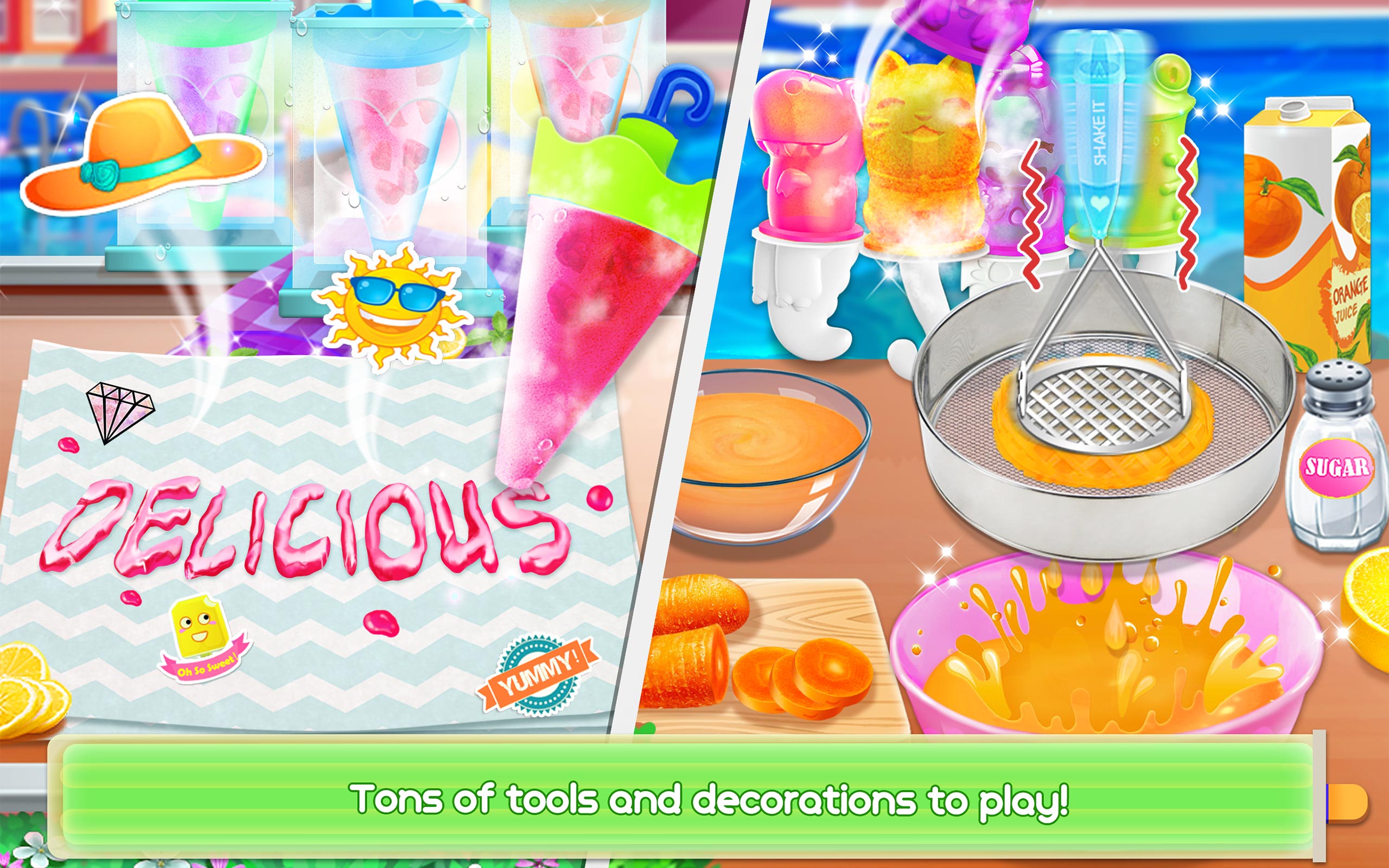 Frozen Rainbow Ice Pops & Ice Cream Cooking Games Appstore