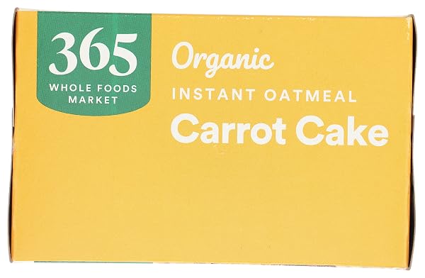 365 BY WHOLE FOODS MARKET, ORGANIC INSTANT OATMEAL, CARROT CAKE, 8 COUNT, 11.3 OUNCE