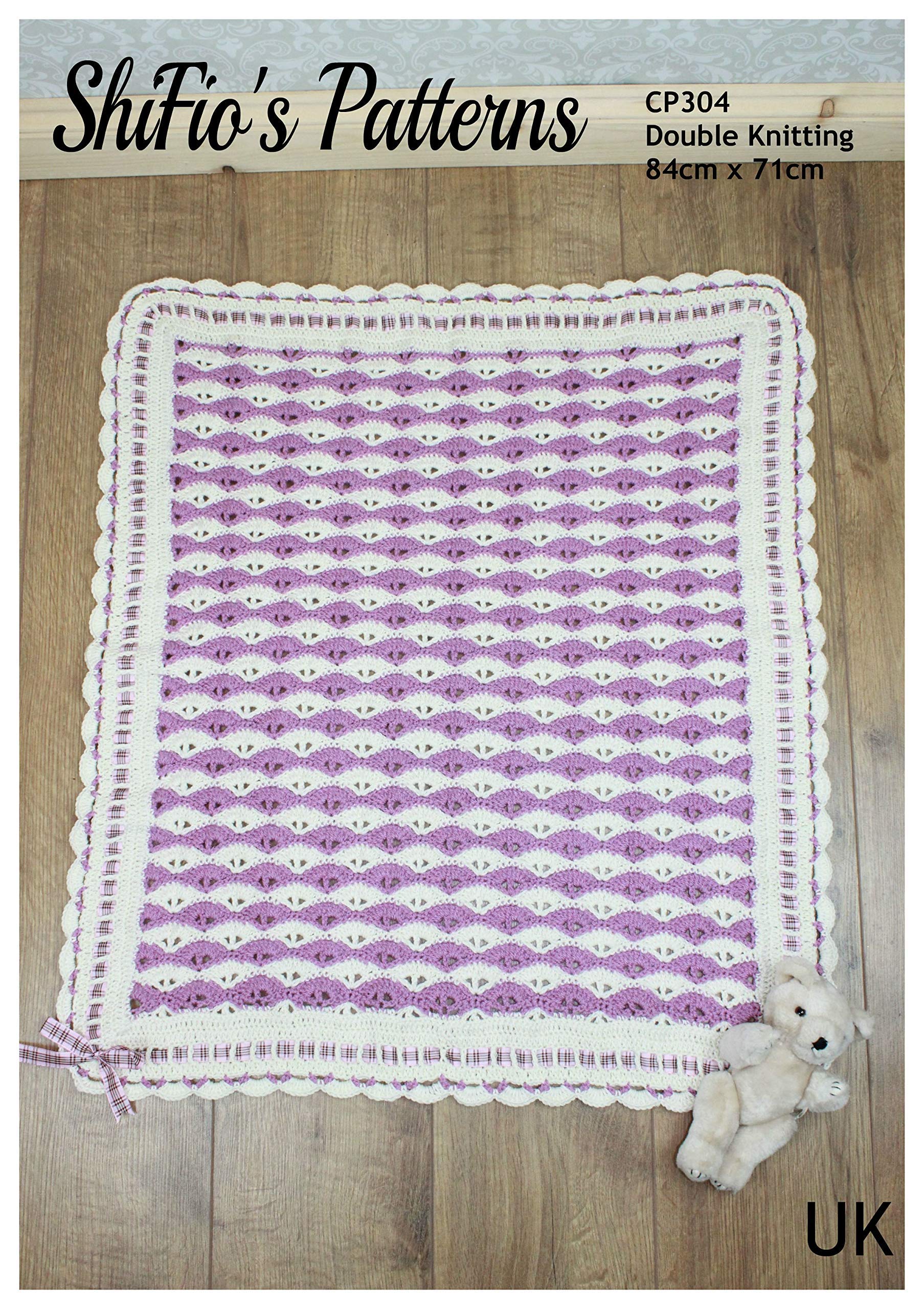 Crochet Pattern For Highland Heather Baby Blanket, Made in Double Knitting, baby blanket pattern, UK Terminology, CP304
