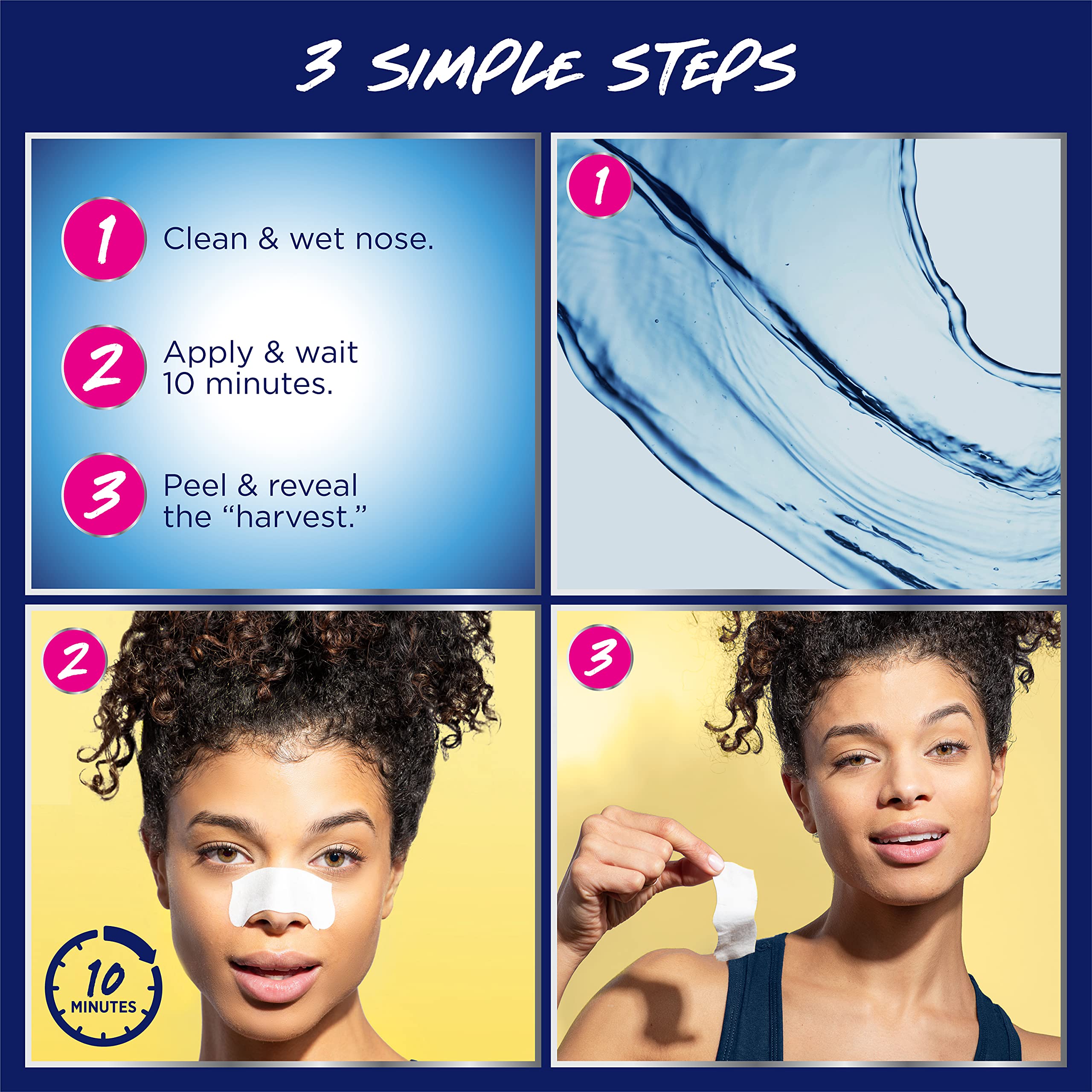 Bioré Nose+Face Blackhead Remover Strips, Deep Cleansing Strips for Nose, Chin, or Forehead, Instant Blackhead Removal and Pore Unclogging, Oil-free, Non-Comedogenic Use, 14 Count